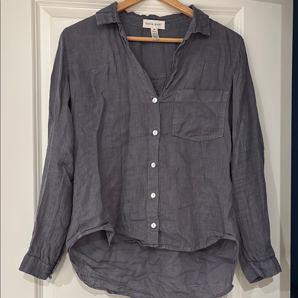 Bella Dahl Charcoal Button-Up Blouse